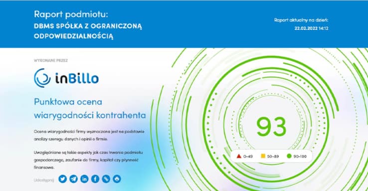 raport wiarygodności kontrahenta